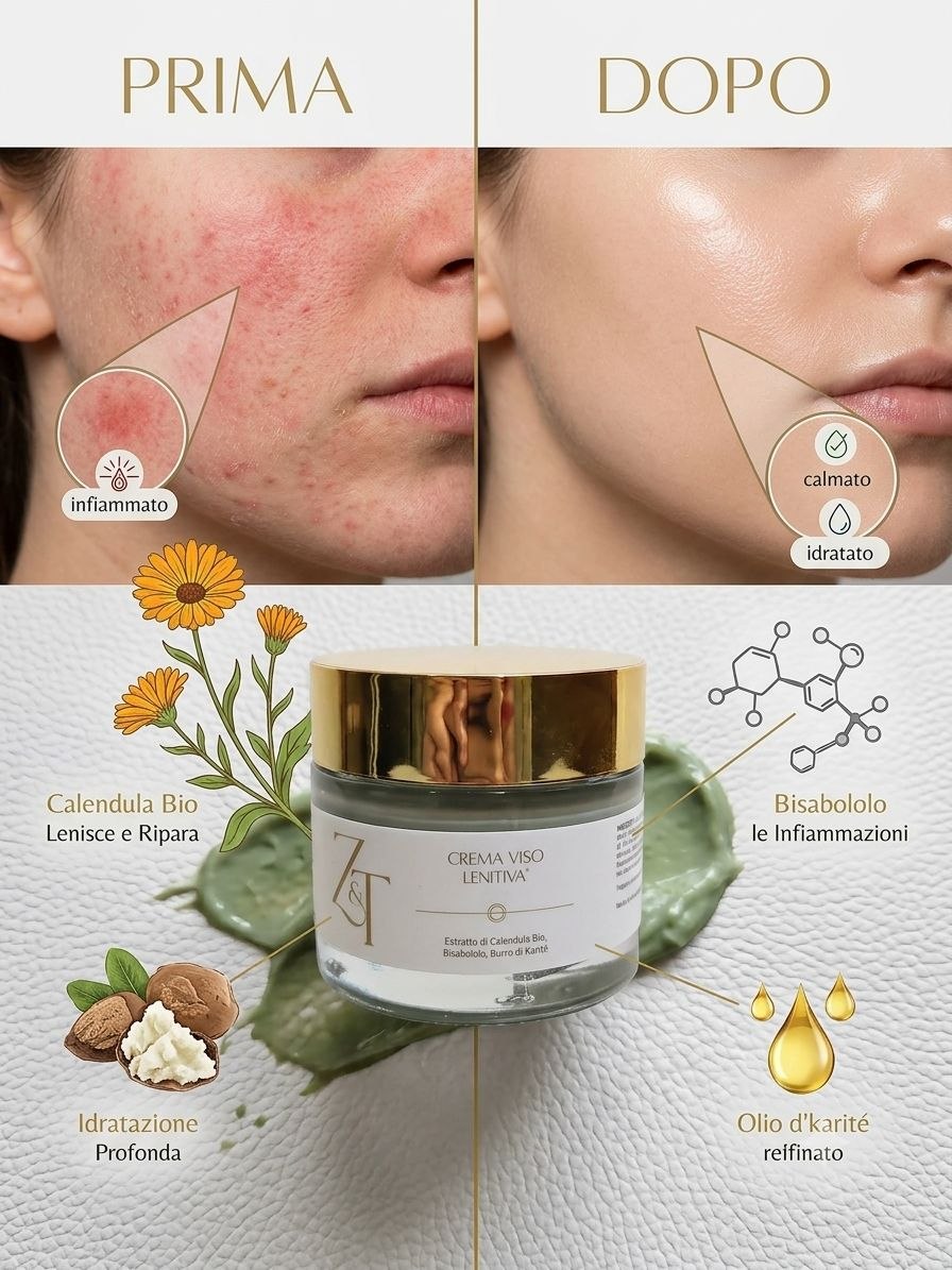 Crema Viso Lenitiva (50 ml) - Z&T | Sollievo Immediato e Anti-Rossore