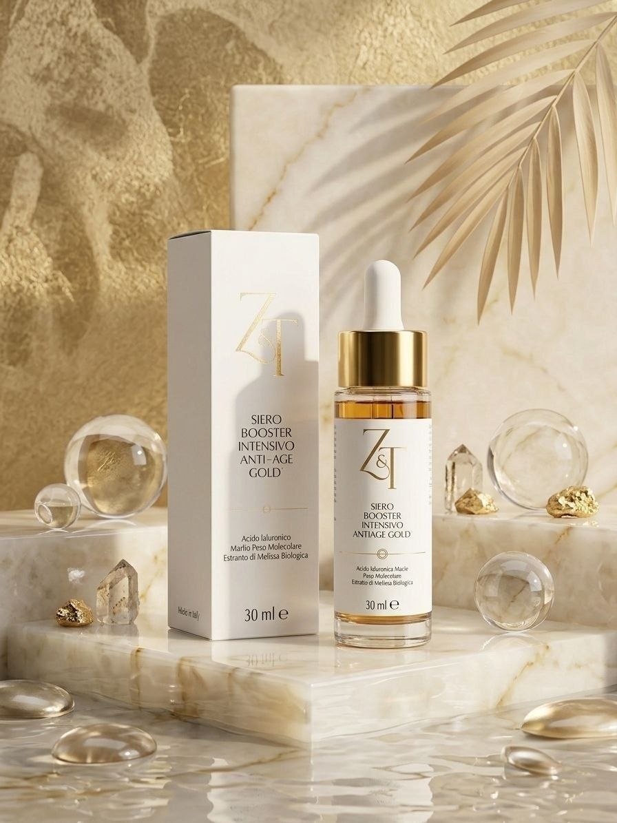 Siero Booster Intensivo Anti-Age Gold Bio (30 ml) - Z&T | Concentrato Rimpolpante e Antiossidante