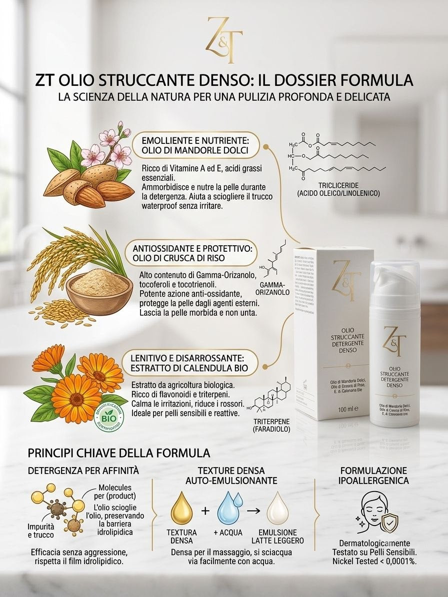 Olio Struccante Detergente Denso (100 ml) - Z&T | Detersione Trasformativa e Vellutante