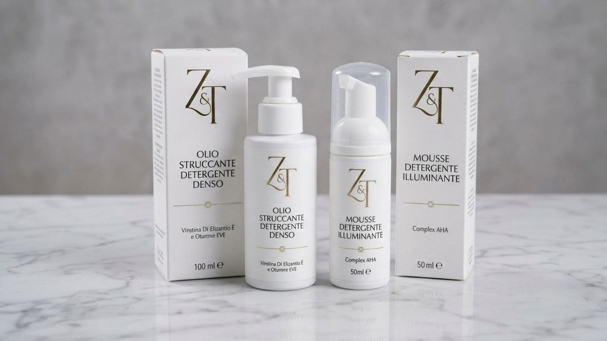 Kit Doppia Detersione - Z&T | Olio Struccante Denso + Mousse Illuminante AHA