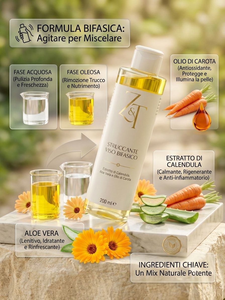 Struccante Bifasico Addolcente - Z&T | Detersione Delicata Occhi e Labbra